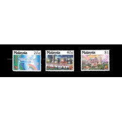 1990 Malaysia Kuala Lumpur Garden City of Lights Set of 3pcs stamps MNH Average (Toned & Spots & Short Perf)