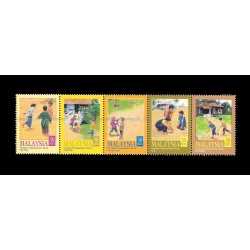 2000 Malaysia Children's Traditional Games S1 Set of 5v in se-tenant stamps MNH Fine