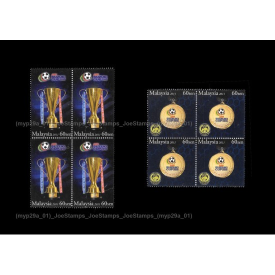 2011 Malaysia AFF Suzuki Cup 2010 Set of 2pcs stamps block-of-4 MNH Fine