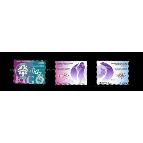 2006 Malaysia XVIII FIGO World Congress of Gynaecology & Obstetrics Set of 3pcs stamps MNH Fine