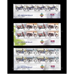 2003 Malaysia Motorcycles and Scooters - Bangkok 2003 World Philatelic Exhibition Set of 5v with 2 se-tenant pair stamps MNH Fine