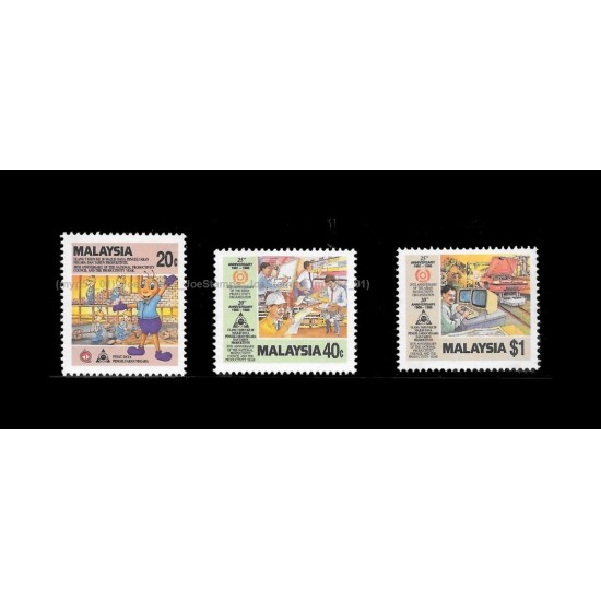 1986 Malaysia 25th Anniversary of the Asian Productivity Organization Set of 3pcs stamps Good (lightly toned & spots)