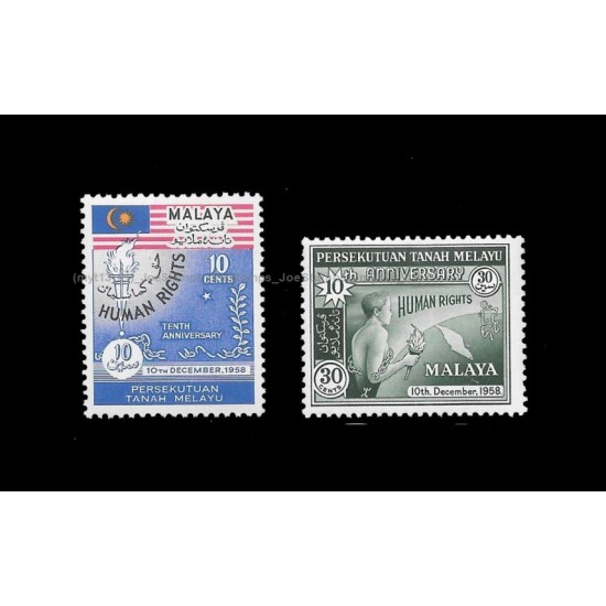 1958 Malayan Federation 10th Anniv. Of Declaration of Human Rights Set of 2pcs MNH Fine