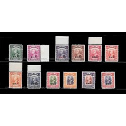 1945 Malaysia Sarawak Definitive Sir Charles Vyner Brooke BMA Ovp Partial set of stamps MNH Fine