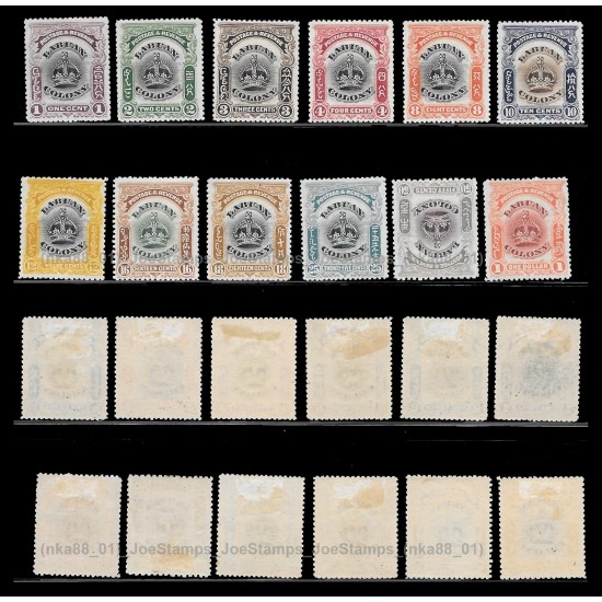 1902 - 1930 Labuan Definitive Set of 12v MH FINE ISC LN-11 Complete Set Set of 12v stamps MH Fine