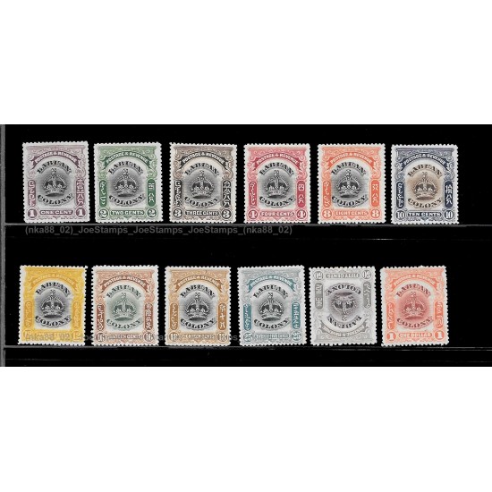 1902 - 1930 Labuan Definitive Set of 12v MH FINE ISC LN-11 Complete Set Set of 12v stamps MH Fine