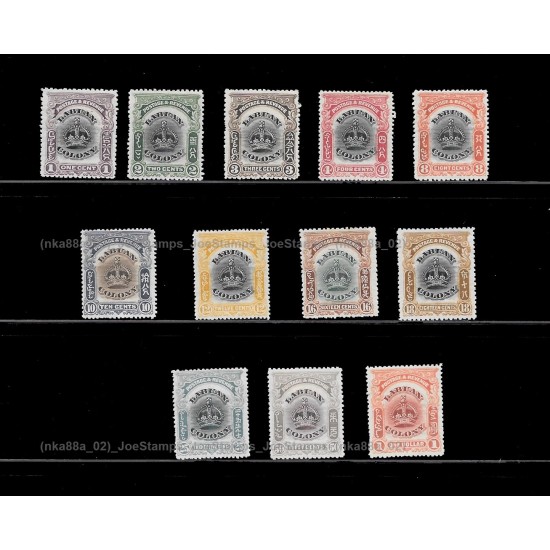 1902 - 1930 Labuan Definitive Set of 12v MH FINE ISC LN-11 Complete Set Set of 12v stamps MH Fine