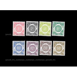 1966 Malaysia Postage Due Set of 8pcs stamps MLH Fine