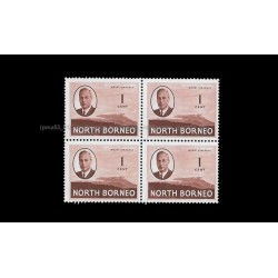 1950 North Borneo KGVI Definitive Series ST-1c Block-of-4 (PMA53) 1c stamp MNH Fine