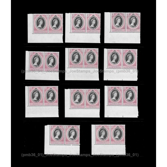 1953 QE II Coronation Set of 11v stamps MNH Fine