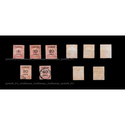 1895 - North Borneo $1 surcharged and ovp Labuan Set of 5v stamps Good (lightly toned & spots)