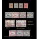 1922 Kedah Sheaf of Rice Definitive Ovp MALAYA BORNEO EXHIBITION P14 Borneo 14mm wmk MCA or MSCA Set of 11v MH Average (Toned & tone spots)