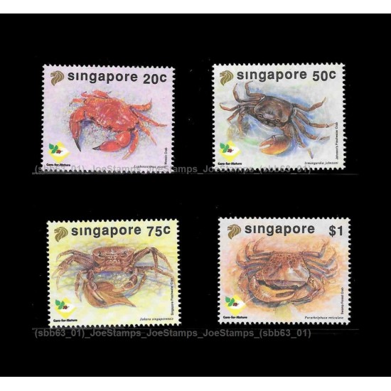 Singapore 1992 Marine Life Crabs Set of 4pcs stamps MNH Fine