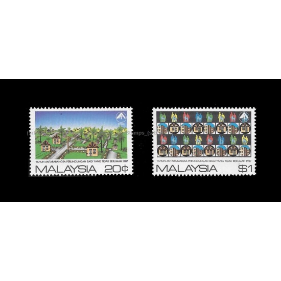 1987 Malaysia International Year of Shelter for Homeless Set of 2pcs stamps MNH Fine