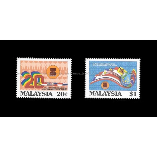 1987 Malaysia 20th Anniversary of ASEAN Set of 2pcs stamps MLH Fine