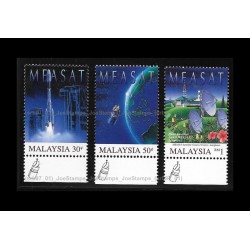 1996 Malaysia Launch of MEASAT I Set of 3pcs stamps MNH Fine