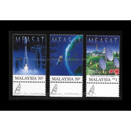 1996 Malaysia Launch of MEASAT I Set of 3pcs stamps MNH Fine