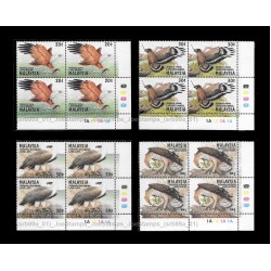 1996 Malaysia Birds of Prey Set of 4pcs stamps block-of-4 MNH Fine
