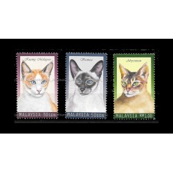 1999 Cats in Malaysia Set of 3pcs stamps MNH Fine