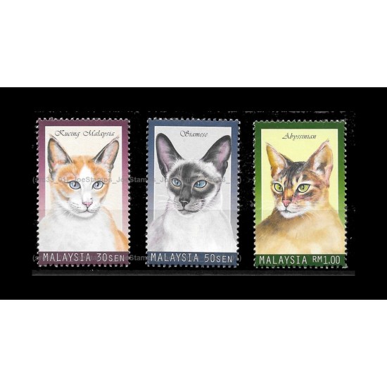1999 Cats in Malaysia Set of 3pcs stamps MNH Fine